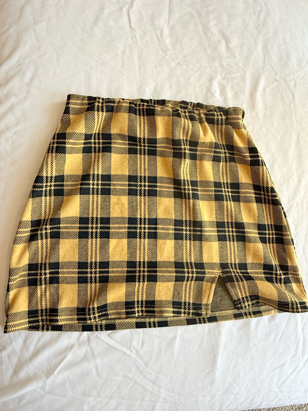 Yellow and Black Plaid Mini Skirt- Clueless Vibes- Size Small